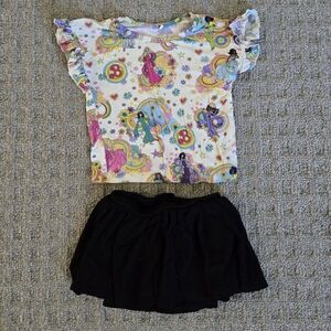 Posh Peanut Barbie top and Black Ribbed Skort